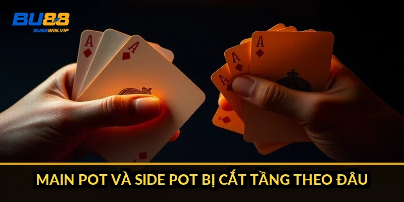 Main pot và side pot bị cắt tầng theo đâu