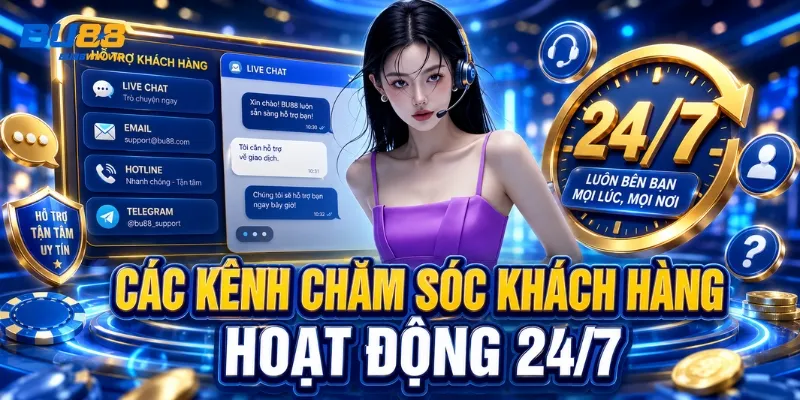 Các kênh chăm sóc khách hàng hoạt động 24/7